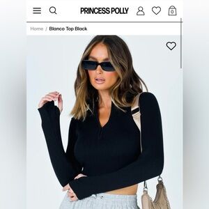 Princess Polly cropped, ribbed top